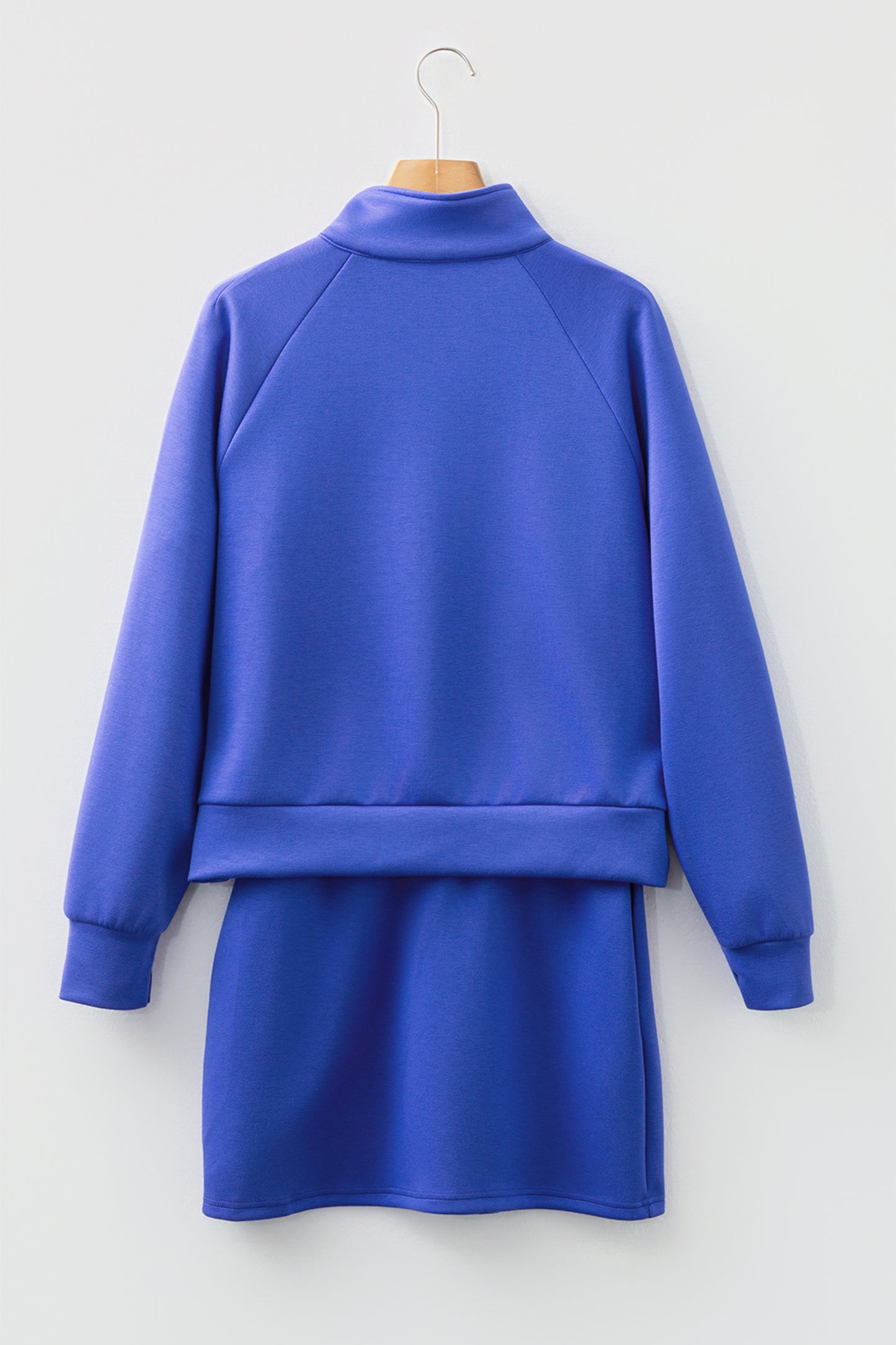 Pink Half Zip Sporty Pullover Mini Skort 2pcs Outfit