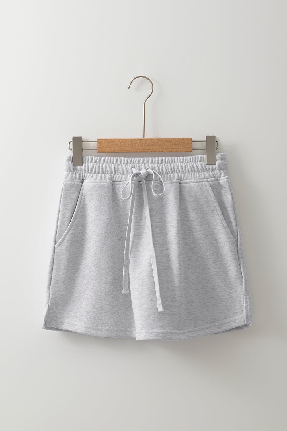 Light Green French Terry Drawstring Mini Skort with Pockets